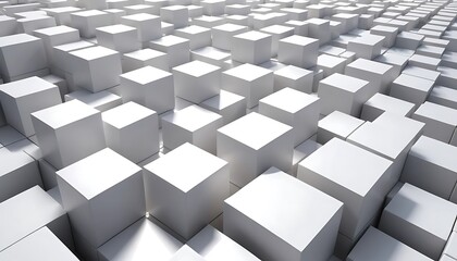 Obraz premium Abstract White Cubes Form a Complex Geometric Pattern