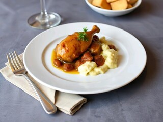 Coq au Vin (Prancis): Ayam yang dimasak dengan anggur merah.