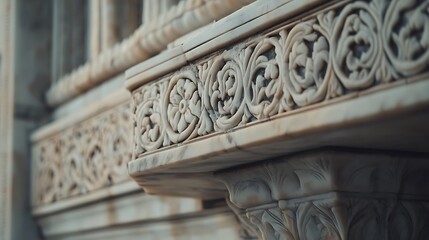 Naklejka premium Intricate Marble Carving Architectural Detailing