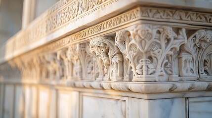 Obraz premium Intricate Marble Carving Architectural Detail