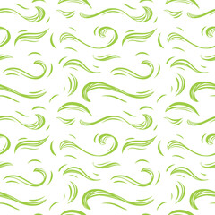 Green Wavy Line Seamless Pattern for Organic Backgrounds