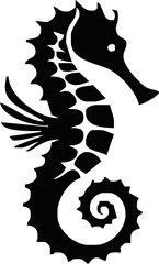 Funny Seahorse Vector Illustration on White Background Cartoons, Clipart, Line Art Design, Funny seahorse vector art on white background, ideal for cartoons, clipart, and line art designs