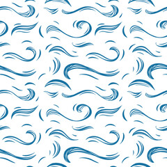 Seamless Blue Wavy Line Pattern for Elegant Designs