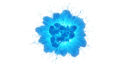 Vibrant Blue Liquid Splash Explosion Dynamic Ink Burst Abstract Background