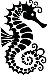 Funny Seahorse Vector Illustration on White Background Cartoons, Clipart, Line Art Design, Funny seahorse vector art on white background, ideal for cartoons, clipart, and line art designs