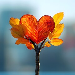 Obraz premium Heartwarming Autumn Leaf Tree in Warm Toned Nature Backdrop