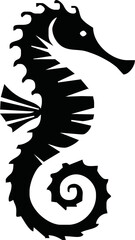 Funny Seahorse Vector Illustration on White Background Cartoons, Clipart, Line Art Design, Funny seahorse vector art on white background, ideal for cartoons, clipart, and line art designs