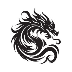 Obraz premium Dragon logo vector silhouette illustration design.