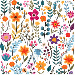 colorful flower seamless pattern