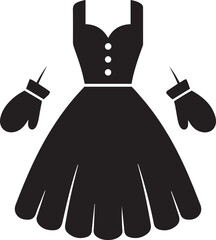 Mittens Dress silhouette vector illustration