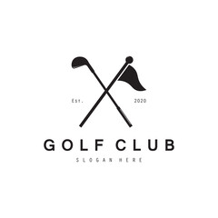 Golf logo design vector template, Vector label of golf, Logo of golf championship, golf flag logo illustration, Creative icon, design concept