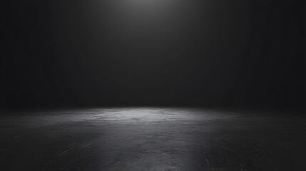 An empty, dark room with a concrete floor serves as an abstract stage for 's background - HD and realistic