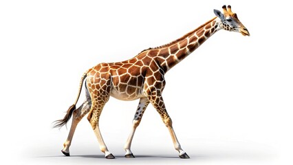 Fototapeta premium Isolated giraffe image, ideal for food photography backgrounds or wildlife projects. A stunning safari animal.