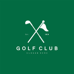Golf logo design vector template, Vector label of golf, Logo of golf championship, golf flag logo illustration, Creative icon, design concept