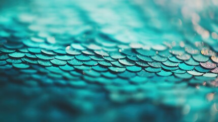 Teal sequins shimmer in close up, showcasing their vibrant color and texture, ideal for crafts or fashion design projects