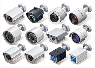 Isometric Security Cameras - 12 Different Styles - Rule of Thirds