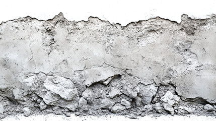 Cement isolated on white background. gray concrete industrial architecture and construction building material, grey stone texture structure, rough masonry powder.