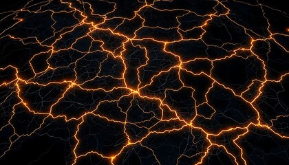 Glowing Lava Cracks Dark Surface Abstract Background Design