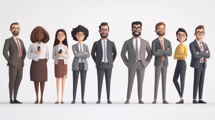 Obraz premium A Diverse Team of Successful Business Professionals Standing Together, Representing Unity and Collaboration in the Modern Workplace