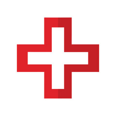 minimalist medical cross vector icon for healthcare and emergency design