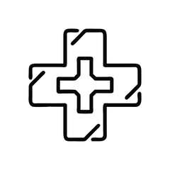 Fototapeta premium minimalist medical cross symbol design for clinics and pharmacies vector art