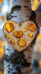 Heartfelt Autumn Foliage   Symbolic Tree with Leaf Heart Design
