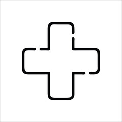 Fototapeta premium minimalist medical cross symbol design for clinics and pharmacies vector art