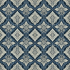 seamless pattern Thai style traditional tribal clothing 