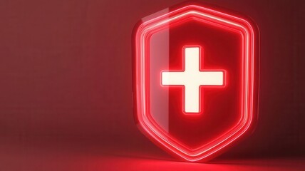 Obraz premium Medical protective shield, abstract glowing design, 3D illustration