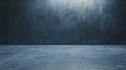 An empty room with a gray wall and concrete floor sets scene for a minimalist and industrial aesthetic in - HD and realistic