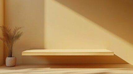 Empty or blank minimal wooden table counter, podium background for product demonstration