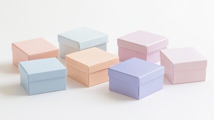 Gradient color gift boxes stack
