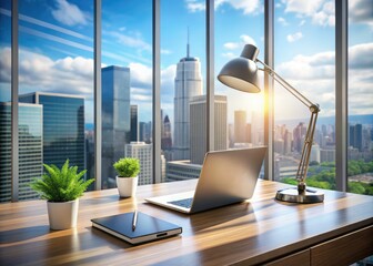 Fototapeta premium Minimalist Urban Exploration Office Scene