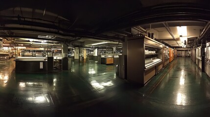 A panoramic view of an industrial tissue manufacturing facility