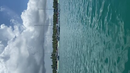 Celestial Canvas: Dramatic Skies Over Turquoise Waters. Perfect for meditation, yoga, and spa-related content.