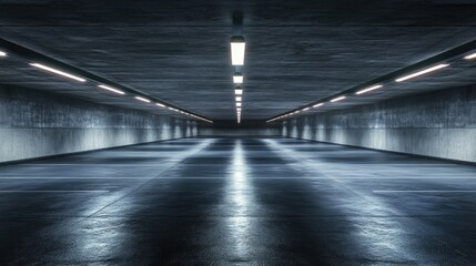 Obraz premium Empty underground parking background with copy space