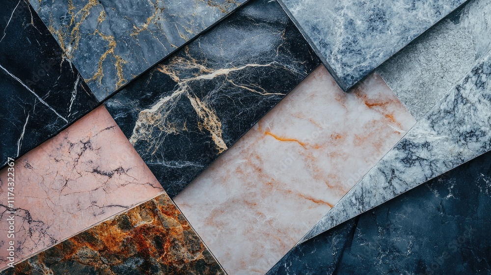 Poster creative abstract marble and granite textures blending together in an artistic pattern, featuring ri