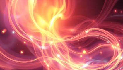 Naklejka premium Abstract Warm Light Swirls Glowing Energy Design Pink Orange Background