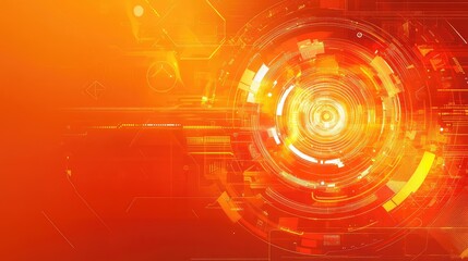 Fototapeta premium Abstract geometric shapes forming a digital AI representation of business solutions on a futuristic gradient background. Copy space surrounds.