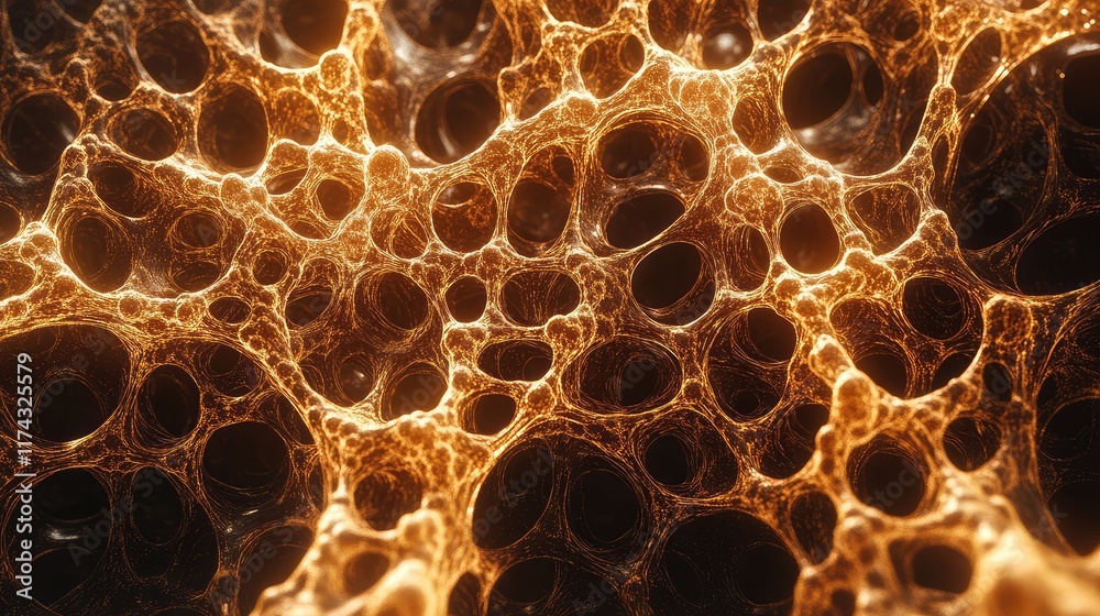 Poster abstract glowing ai neural networks forming intricate data pathways on a dark gradient background, l