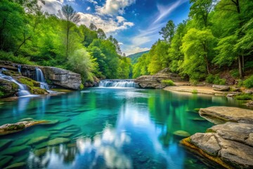 Fototapeta premium North Chickamauga Blue Swimming Hole Long Exposure - Chattanooga, Tennessee