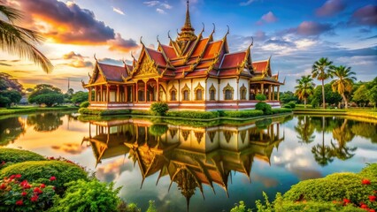 Naklejka premium Old Phatthalung Palace: Historic Thai Governor's Residence