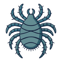 mite tiny animal nature flat color vector illustration template design