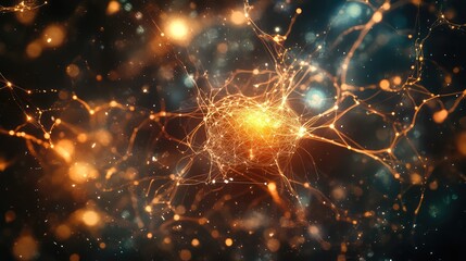 Obraz premium A digital network visualizing the balance of AI and ethics, glowing interconnected pathways on a sleek background, plenty of space for copy.