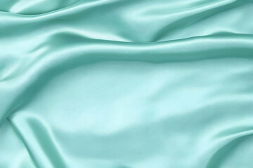 Obraz premium Teal Silk Fabric Texture Background Illustration