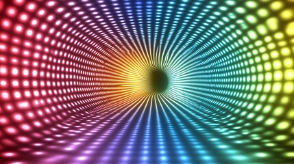 Rainbow Lights Tunnel Abstract Digital Art