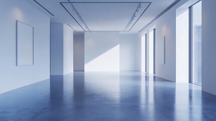 Obraz premium Art exhibition space modern gallery interior design bright atmosphere