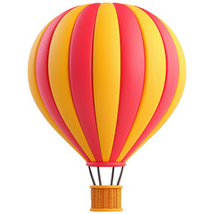 Fototapeta premium Colorful Hot Air Balloon Against White Background
