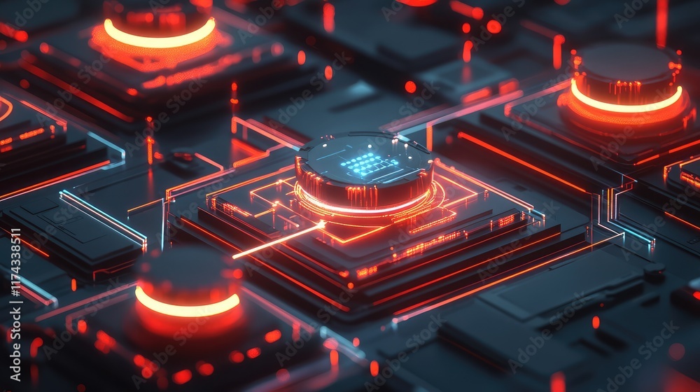 Poster a glowing representation of ai algorithms balancing data with ethical considerations, surrounded by 