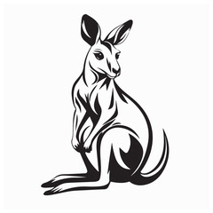 Kangaroo Vector Images. Kangaroo Sitting image vector isolated on white background.